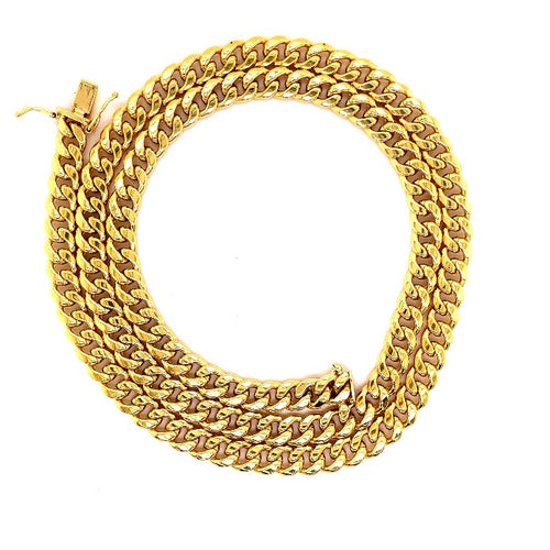 14K Hollow Yellow Gold Miami Cuban Link Bracelet 8mm - NYC Luxury
