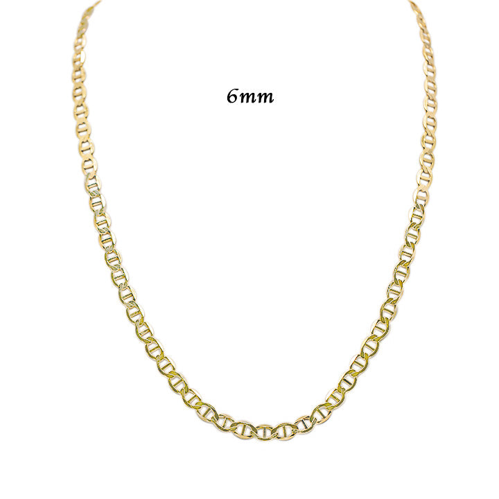 Vintage 18 Karat Yellow Gold Fancy Mariner Link Chain Necklace - Ruby Lane