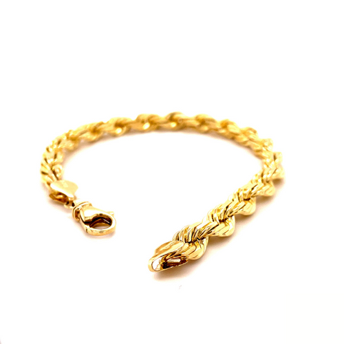 Solid Gold Diamond Cut Rope Bracelet-lirysjewelry