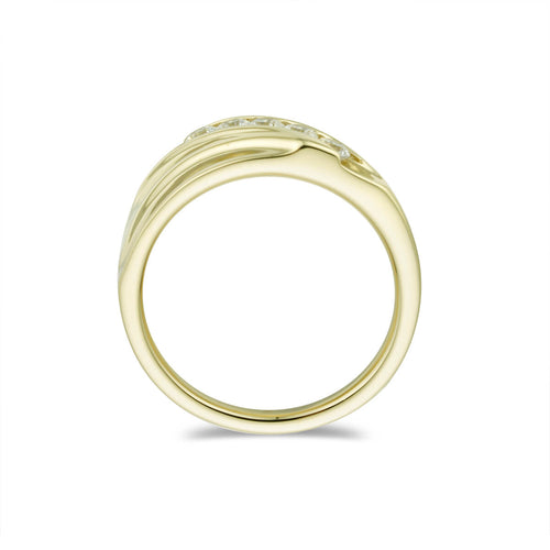 Genuine Gold Mens Five-stone Accented Wedding Band-ring-lirysjewelry