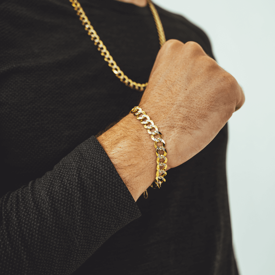 Solid gold best sale curb cuban bracelet
