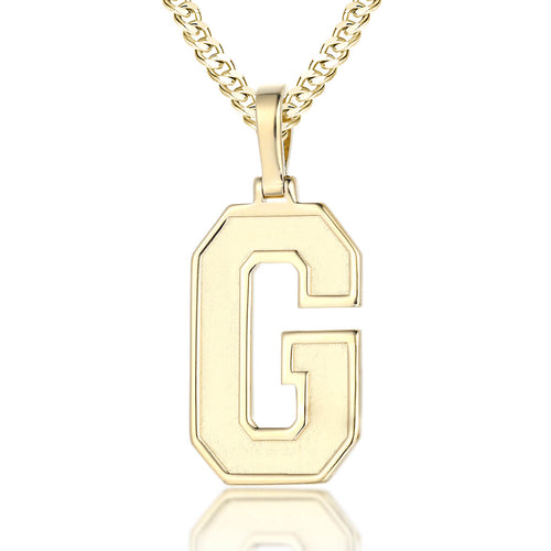14k Yellow Gold Number 93 Pendant – Varsity Collection, Small Diamond Cut, 26mm Length