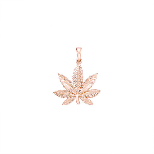 Gold weed leaf pendant-pendant charm-lirysjewelry