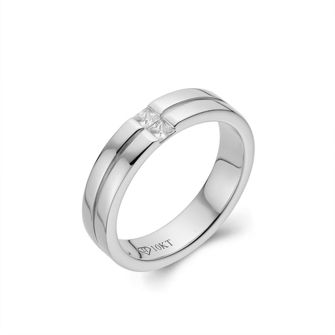 Mens Two-stone Grooved Wedding Band-ring-lirysjewelry