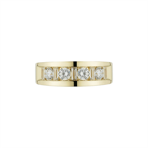 Mens Baguette Five-Stone Wedding Band-ring-lirysjewelry