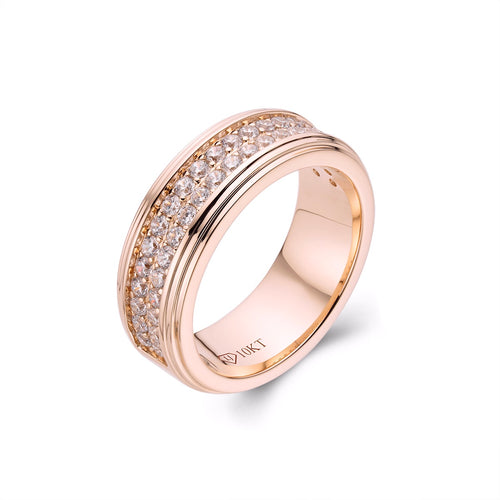 Genuine Gold Mens Double Row Wedding Band-ring-lirysjewelry