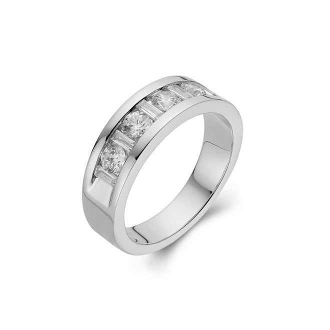 Mens Baguette Five-Stone Wedding Band-ring-lirysjewelry