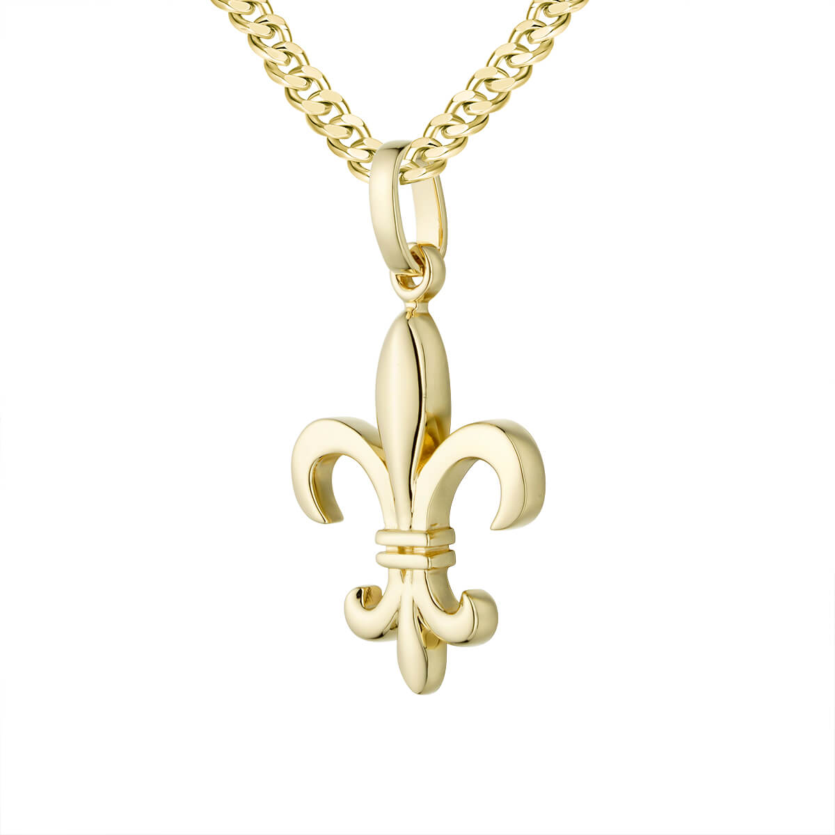 White gold fleur de deals lis pendant