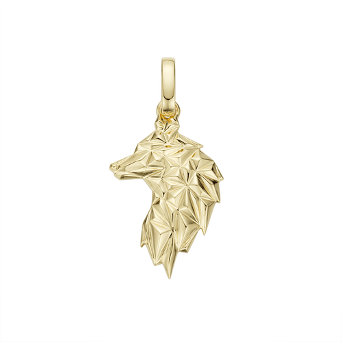 Hand Made Gold Wolf Pendant-pendant charm-lirysjewelry