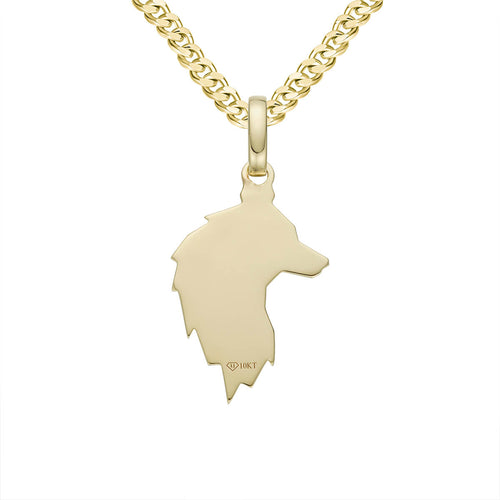 Hand Made Gold Wolf Pendant-pendant charm-lirysjewelry