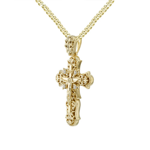 Intricate 3 Layer Crucifix Pendant-pendant charm-lirysjewelry