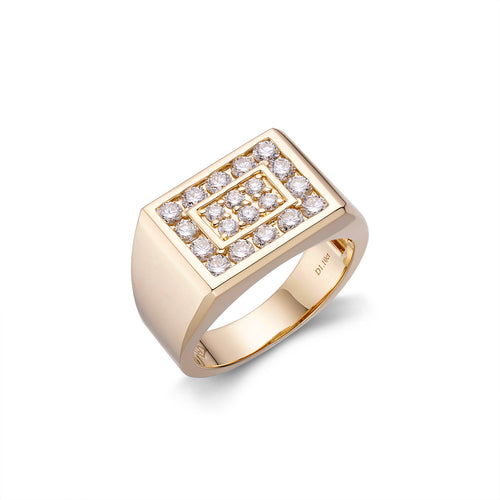 Genuine Diamond Signet Style ring 1ctw-ring-lirysjewelry