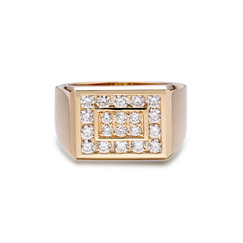 Genuine Diamond Signet Style ring 1ctw-ring-lirysjewelry