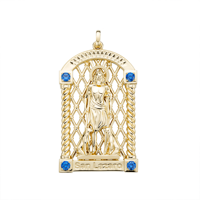 San Lazaro House style Medallion with Mesh Background-pendant charm-lirysjewelry