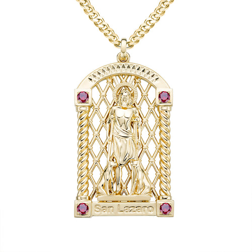 San Lazaro House style Medallion with Mesh Background-pendant charm-lirysjewelry