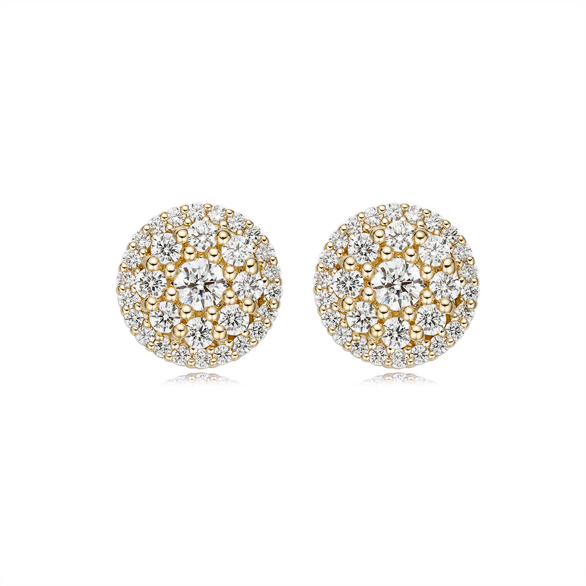 genuine gold diamond cluster earrings vs – Liry's Jewelry