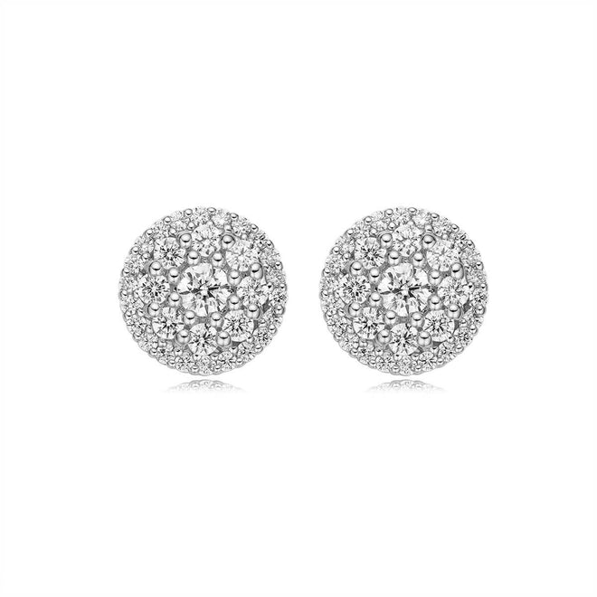 aretes de racimo de diamantes de oro genuino vs