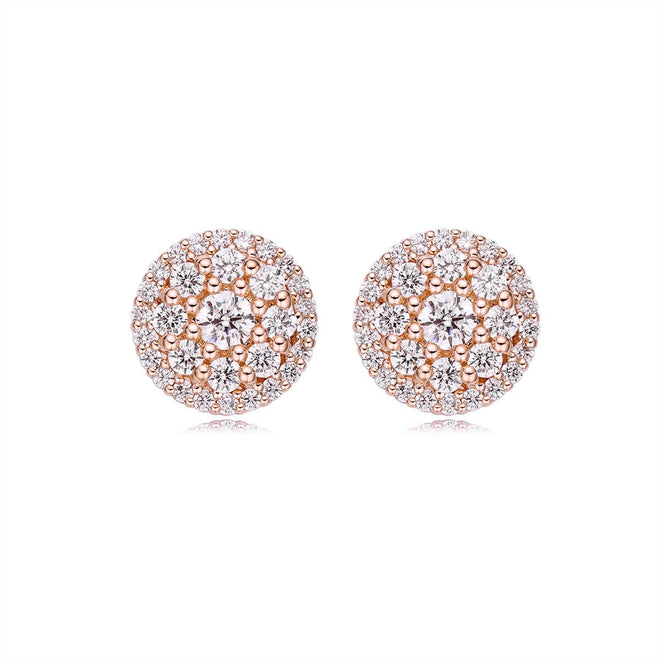 aretes de racimo de diamantes de oro genuino vs