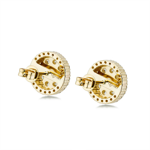 genuine gold diamond cluster earrings vs