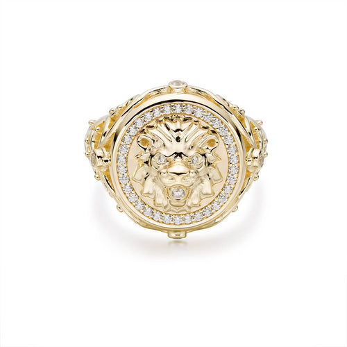 Diamond gold or silver lion ring-ring-lirysjewelry