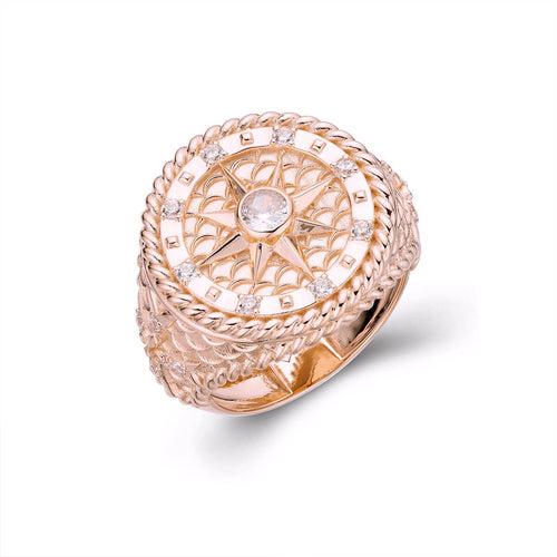 Compass ring with rope braid finish-ring-lirysjewelry