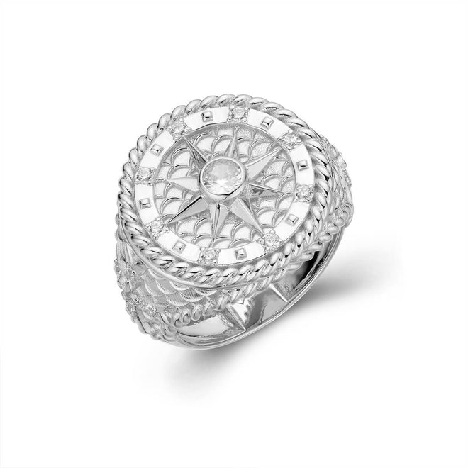 Compass ring with rope braid finish-ring-lirysjewelry