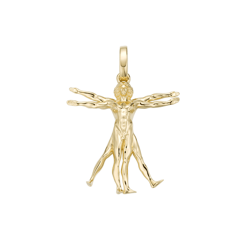 Vitruvian Man Pendant & charm solid gold silver