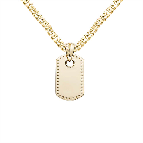 Micro dog tag with diamond bezel-pendant charm-lirysjewelry