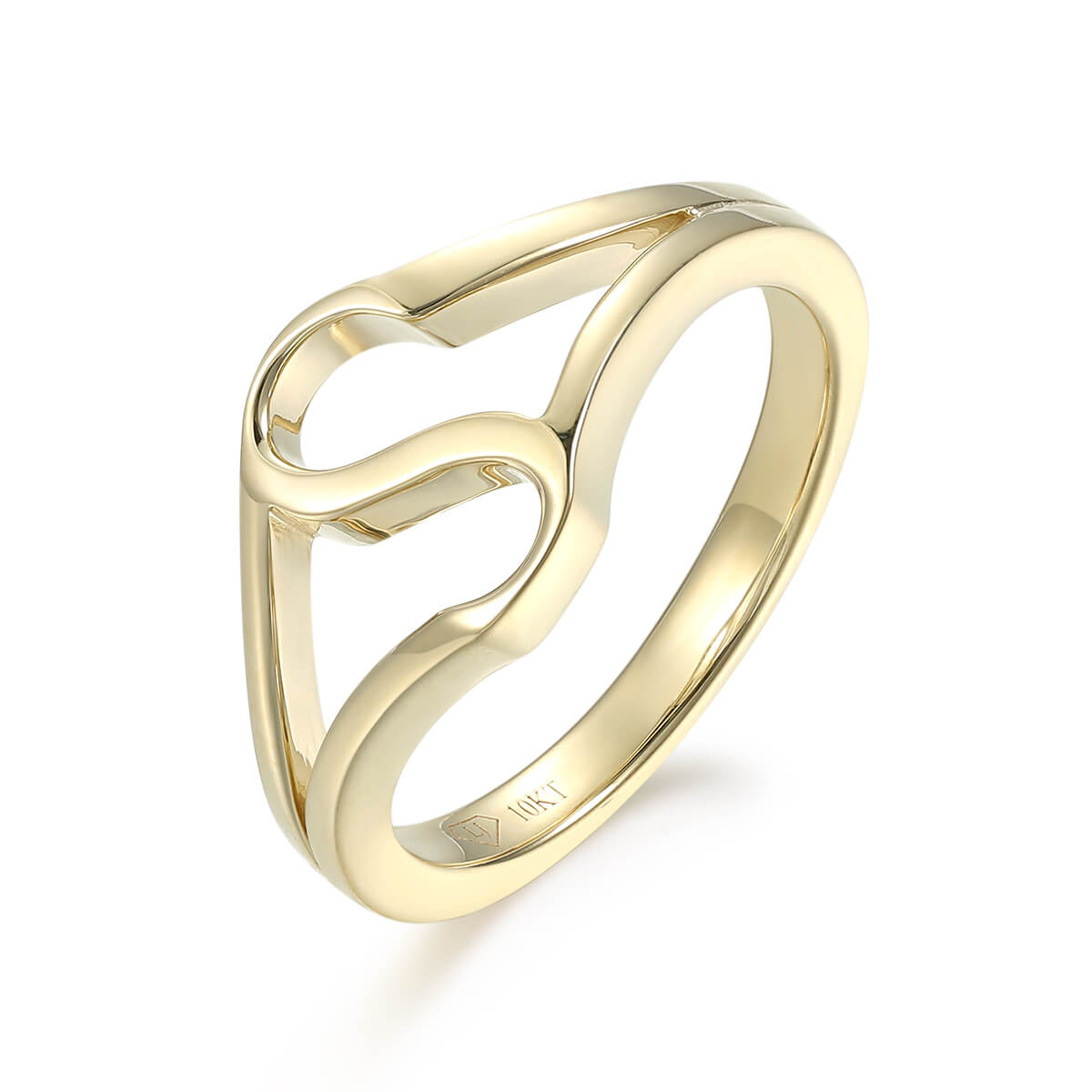 M Initial Gold Letter Ring – www.pipabella.com