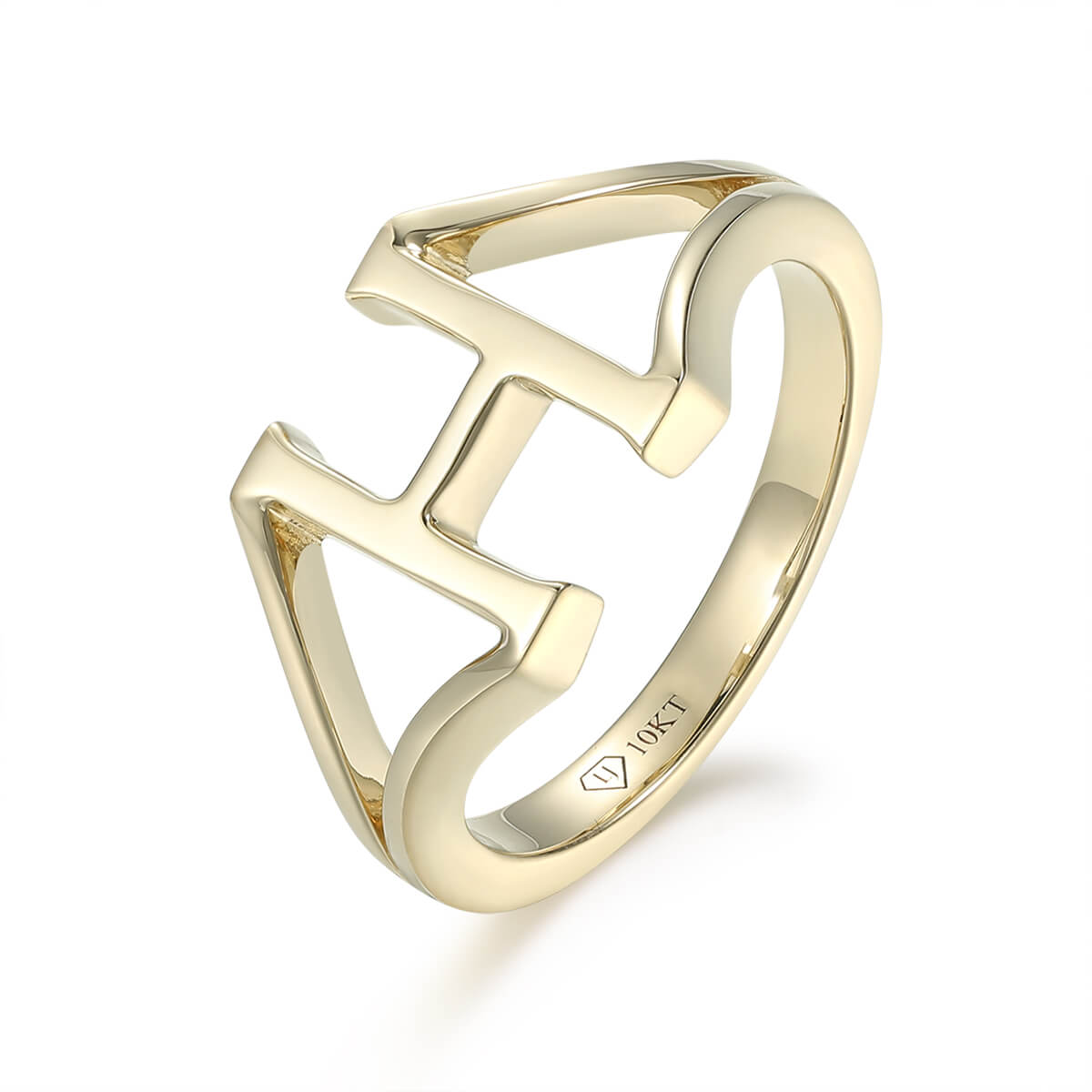Anniyo A-Z Letters Ring Women Girl Gold Color African Initial Rings  Resizable English Jewelry Alphabet Finger