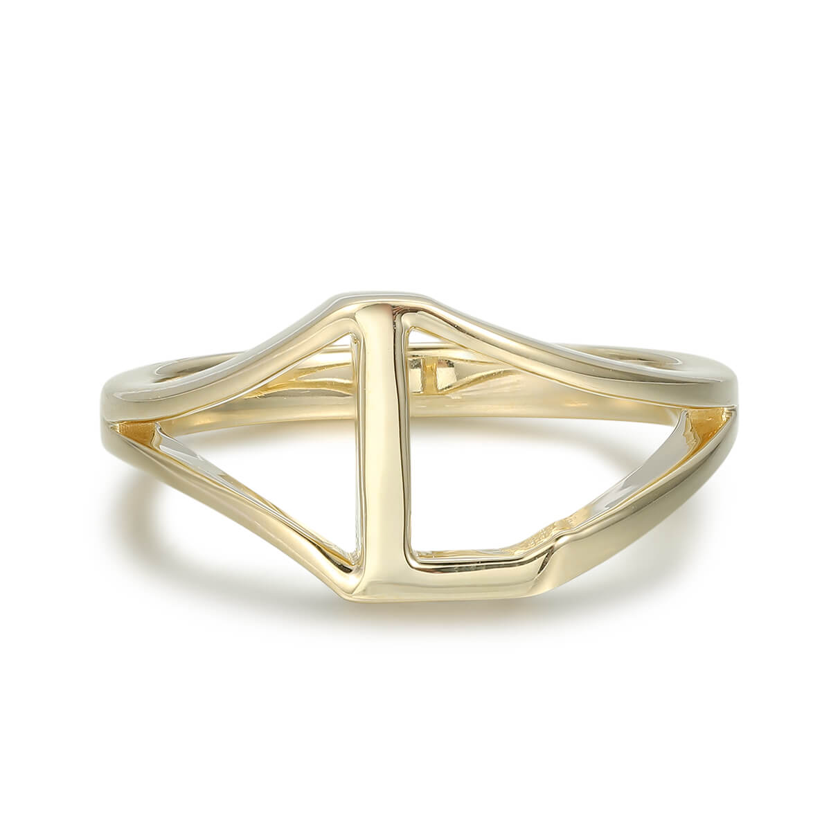 New York Style 10K Solid Gold Initial Ring – BERNA PECI JEWELRY