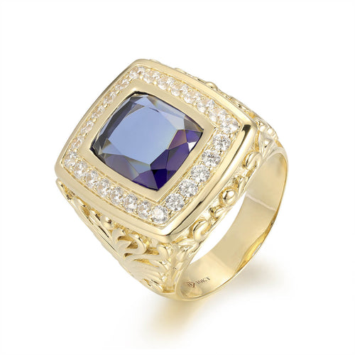 Radiant Cut Stone Ring With Accent Bezel