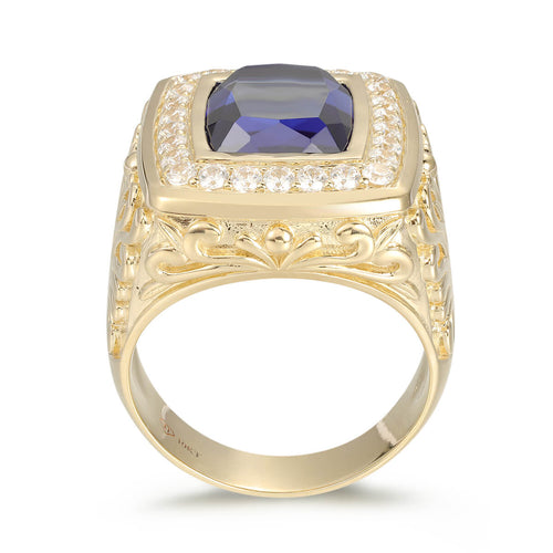 Radiant Cut Stone Ring With Accent Bezel