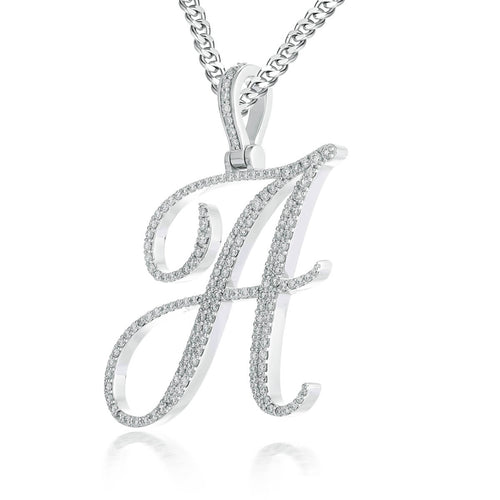 Cursive Genuine Diamond Letter Pendant – Liry's Jewelry