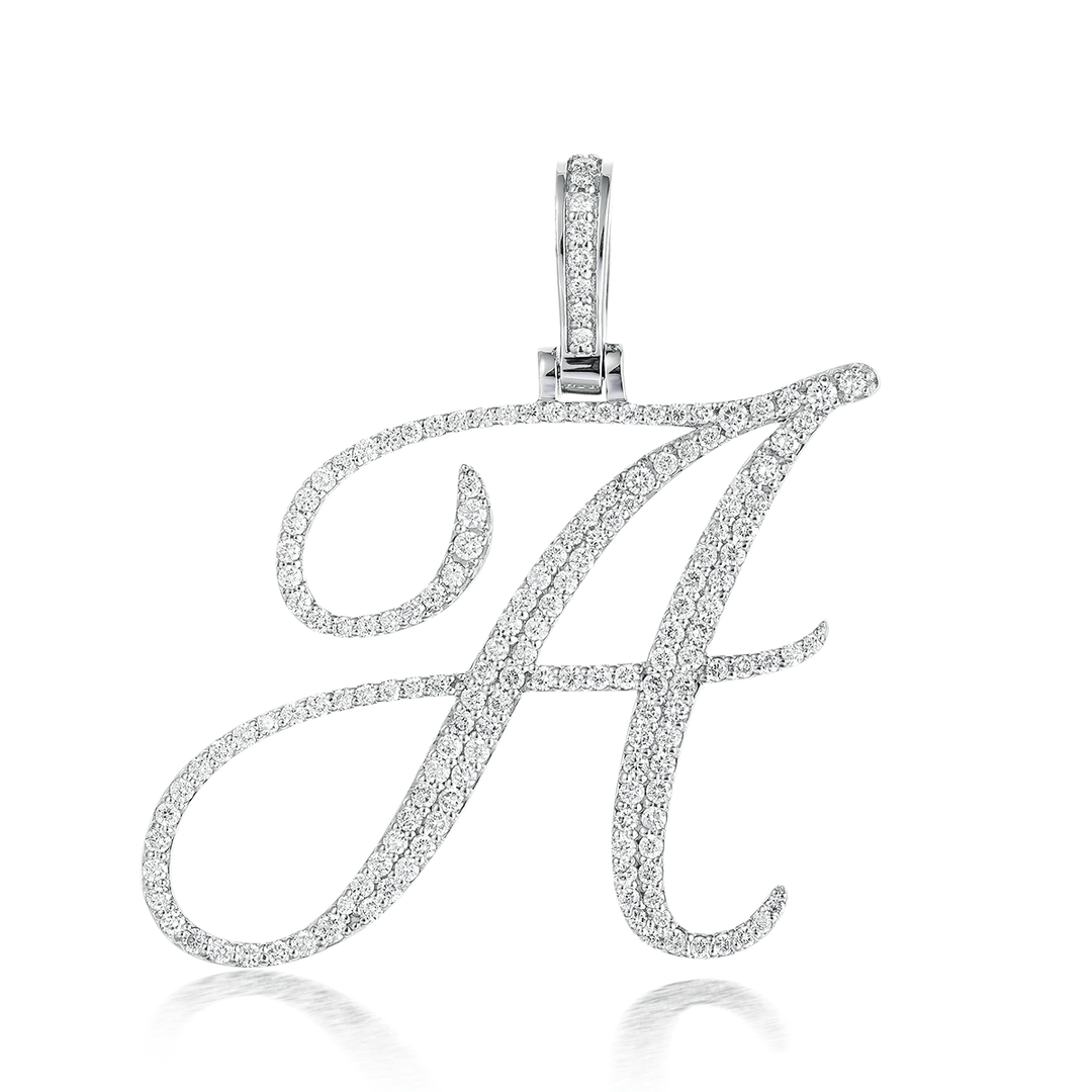 Cursive Genuine Diamond Letter Pendant – Liry's Jewelry