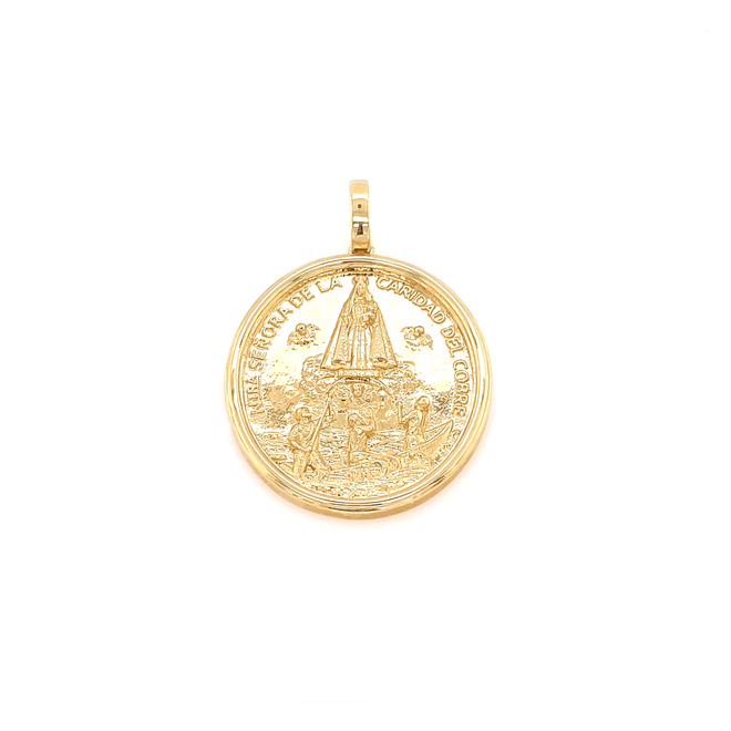 Hand Made Gold Caridad del Cobre Medallion-pendant charm-lirysjewelry
