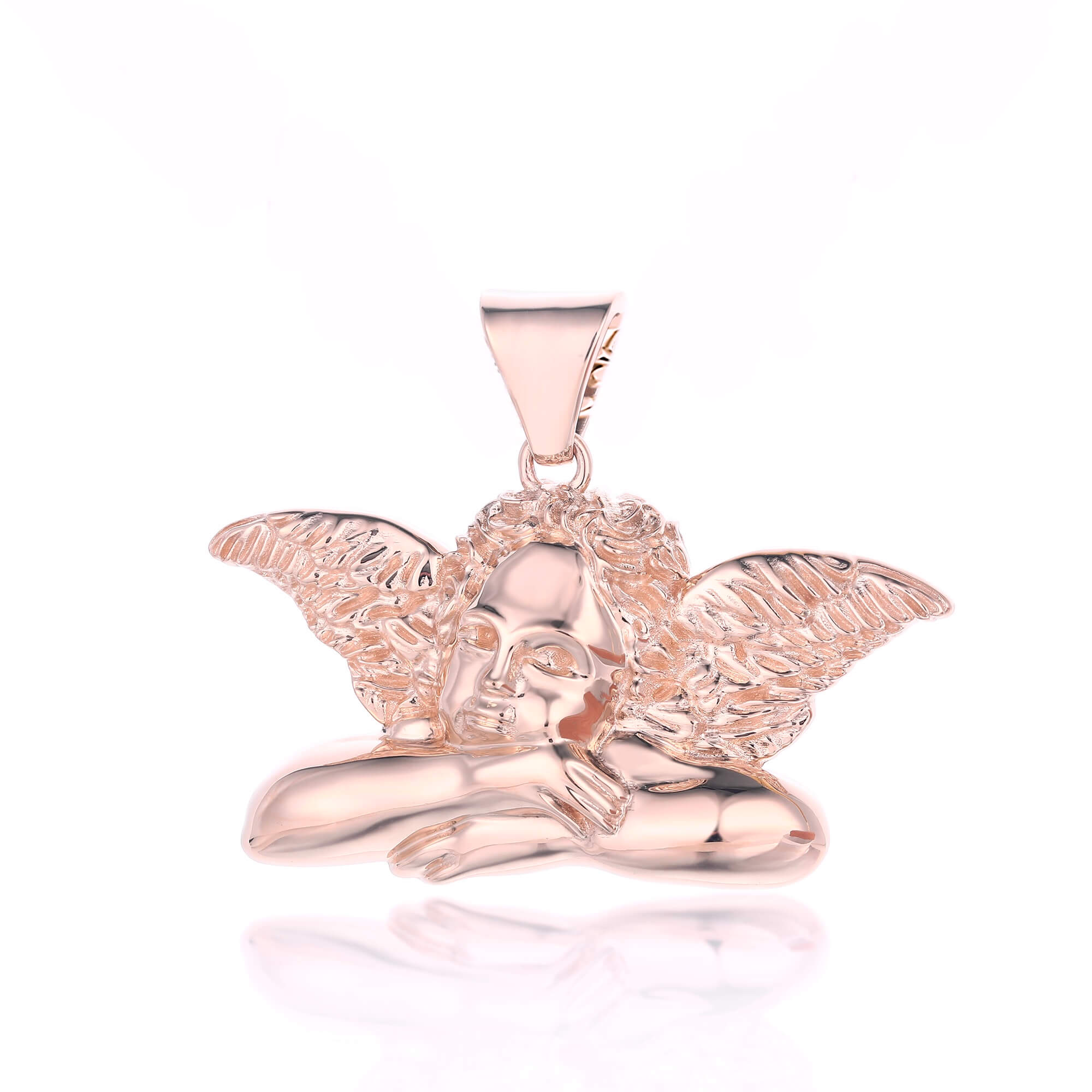 Rose gold angel pendant shop