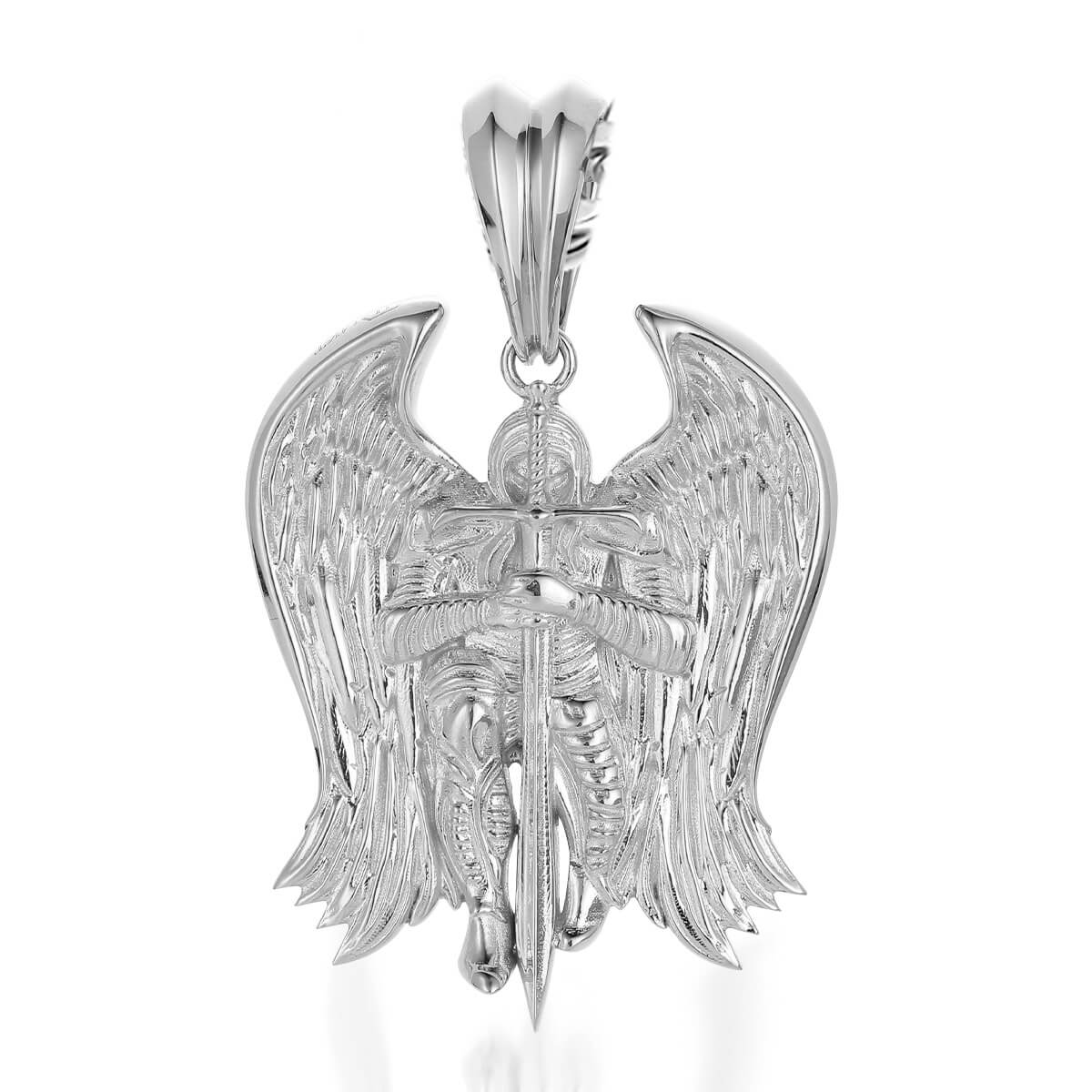 Stainless Steel Saint St Michael Archangel Gold Medal Pendant Necklace For  Men | eBay