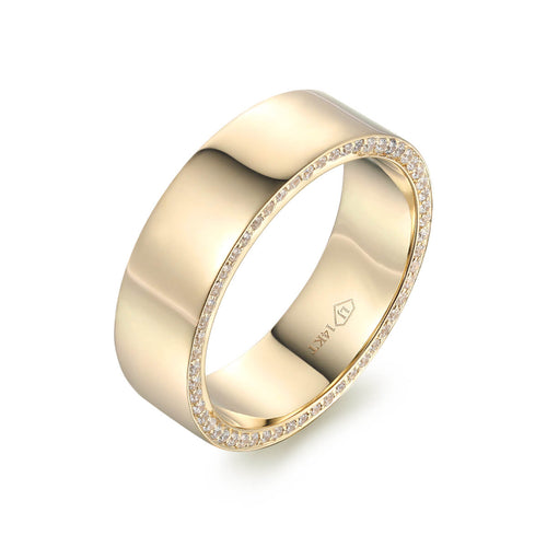 Carter Ring Classic Wedding Ring With Diamond Edge – Liry's Jewelry