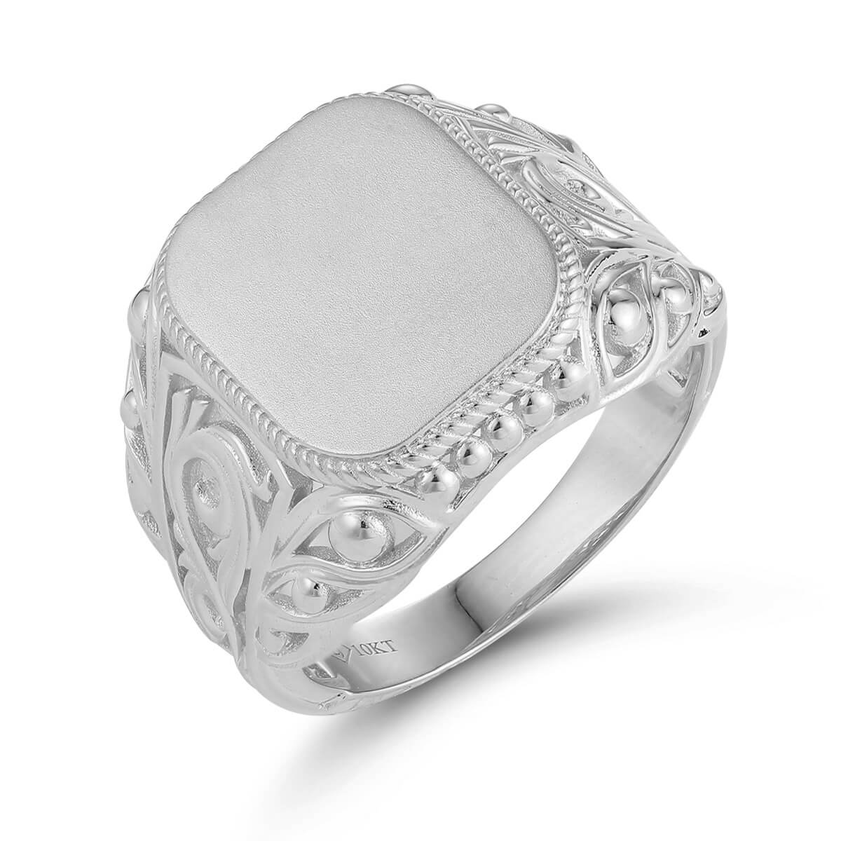 Floral Signet Ring With Sa | 10kt–18kt Gold | Liry's Jewelry