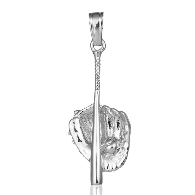 Colgante de micro guante de béisbol y bate