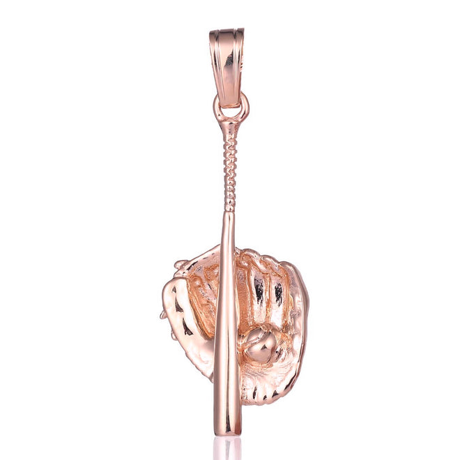 Colgante de micro guante de béisbol y bate