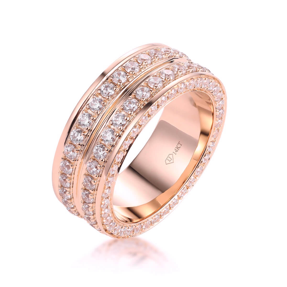 Men s Diamond Edged Wedding Band
