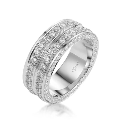Diamond Edged Wedding Band 9mm Luxury Ring Lirys1