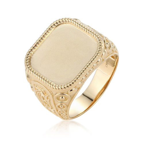 Braided Bezel Signet Style Ring