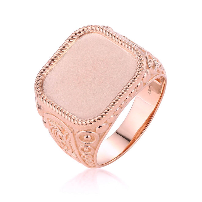 Braided Bezel Signet Style Ring