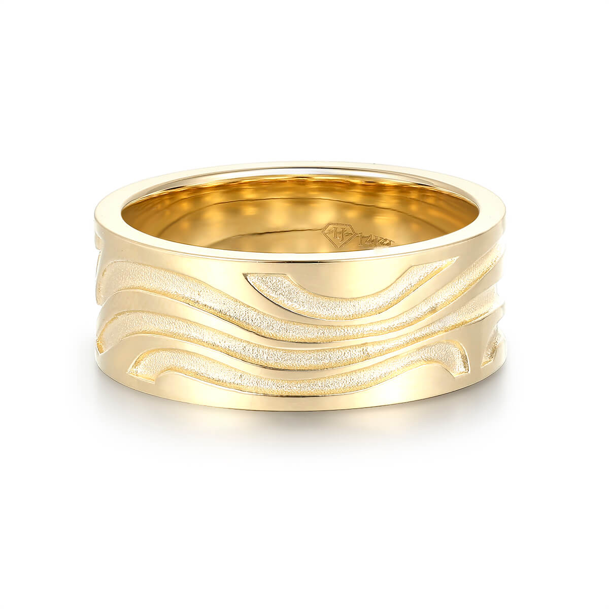 Offset Groove Gold Band - Filigree Jewellery Christchurch, New Zealand