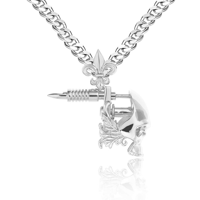 Skull Tattoo Gun Pendant