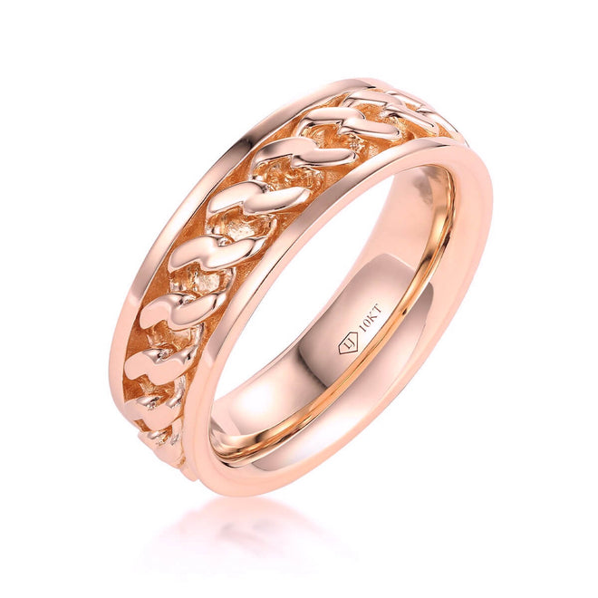 Cuban Link Bezel Ring