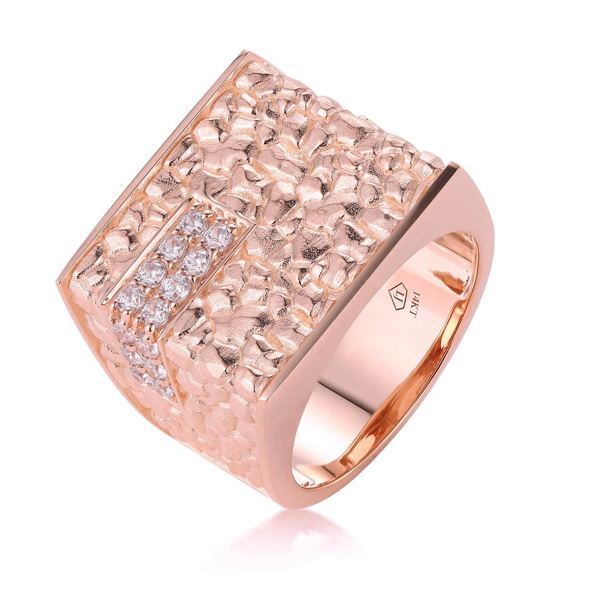 Rose gold nugget on sale ring